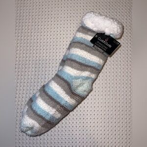 Cuddl Duds Cozy Striped Socks - Gray, Blue, White